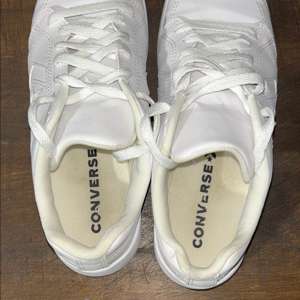 Converse White Leather Sneakers - Picture 10 of 11